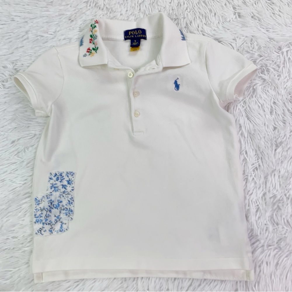 Polo by Ralph Lauren short‎ sleeve patched work Floral Embroidered polo Shirt